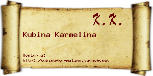 Kubina Karmelina névjegykártya